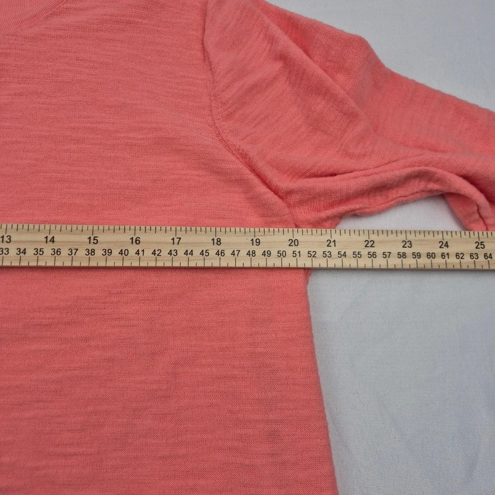 LOFT Coral‎ Pink Knit Button Front Cardigan Sweater XL Lightweight 3/4 Sleeve